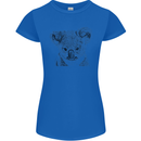 Koala Bear Sketch Ecology Environment Womens Petite Cut T-Shirt Royal Blue
