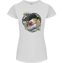Koi Carp Yin and Yang Fish Pond Womens Petite Cut T-Shirt White