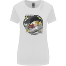 Koi Carp Yin and Yang Fish Pond Womens Wider Cut T-Shirt White