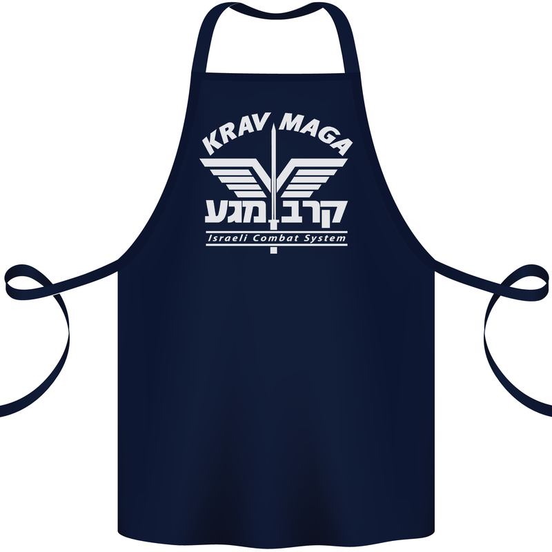 Krav Maga Israeli Defence System MMA Cotton Apron 100% Organic Navy Blue