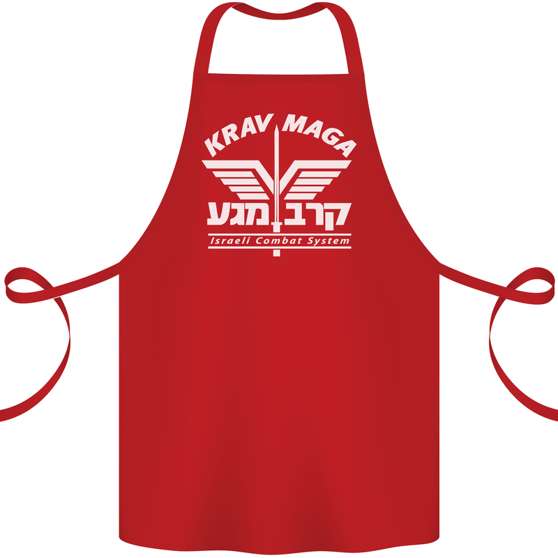 Krav Maga Israeli Defence System MMA Cotton Apron 100% Organic Red