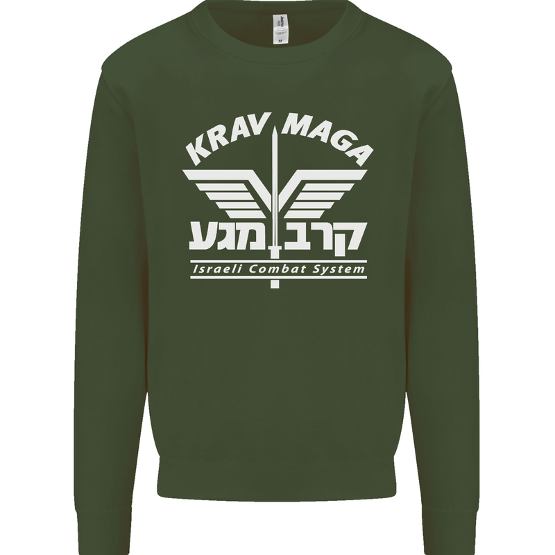 Krav Maga Israeli Defence System MMA Kids Sweatshirt Jumper Forest Green