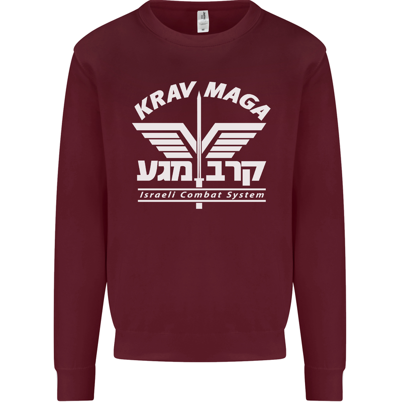 Krav Maga Israeli Defence System MMA Kids Sweatshirt Jumper Maroon