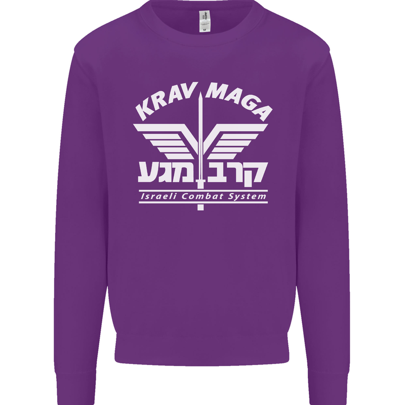Krav Maga Israeli Defence System MMA Kids Sweatshirt Jumper Purple