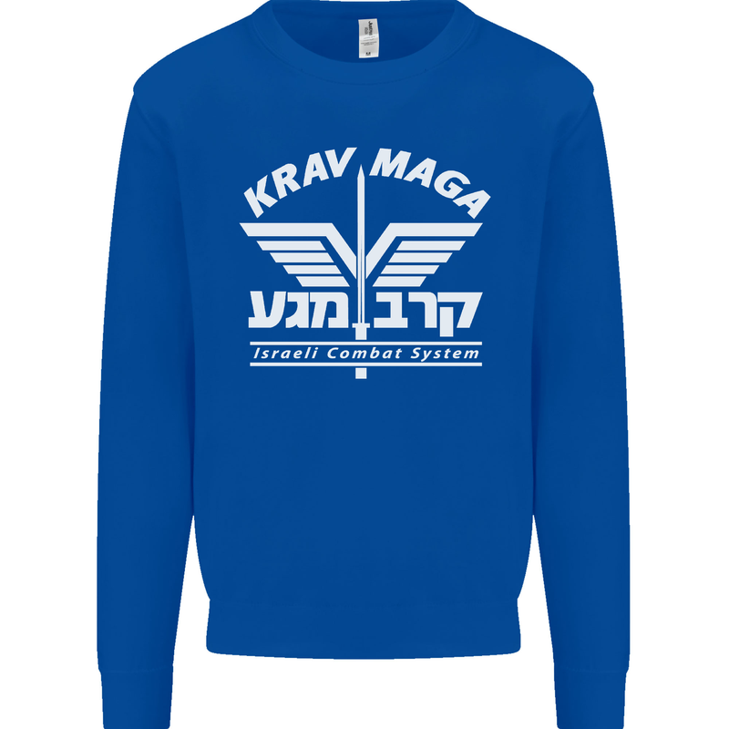 Krav Maga Israeli Defence System MMA Kids Sweatshirt Jumper Royal Blue