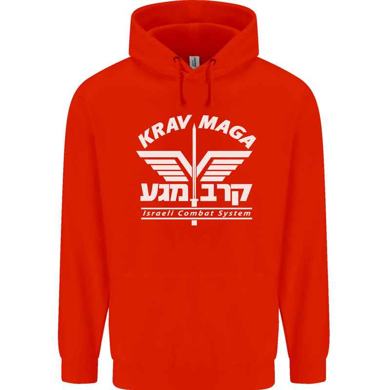 Krav Maga Israeli Defence System MMA Mens 80% Cotton Hoodie Bright Red