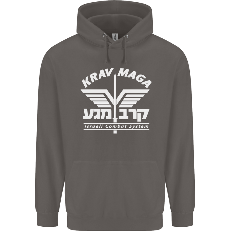 Krav Maga Israeli Defence System MMA Mens 80% Cotton Hoodie Charcoal