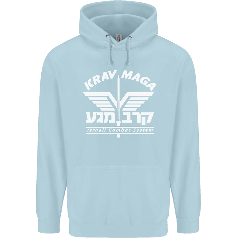 Krav Maga Israeli Defence System MMA Mens 80% Cotton Hoodie Light Blue