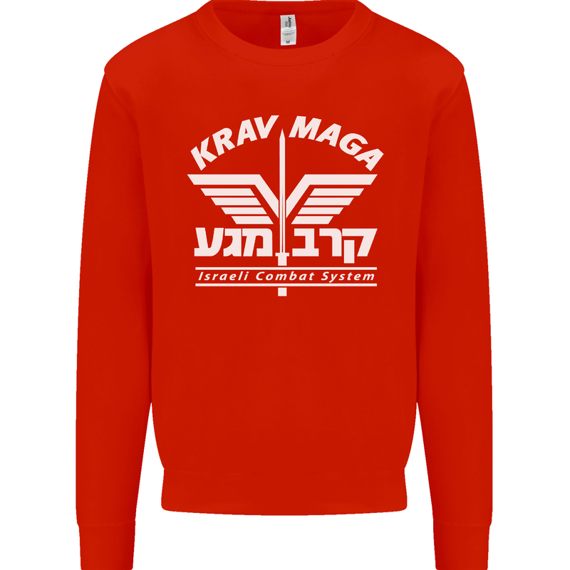 Krav Maga Israeli Defence System MMA Mens Sweatshirt Jumper Bright Red