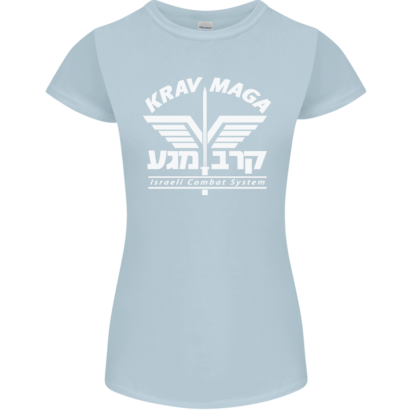 Krav Maga Israeli Defence System MMA Womens Petite Cut T-Shirt Light Blue