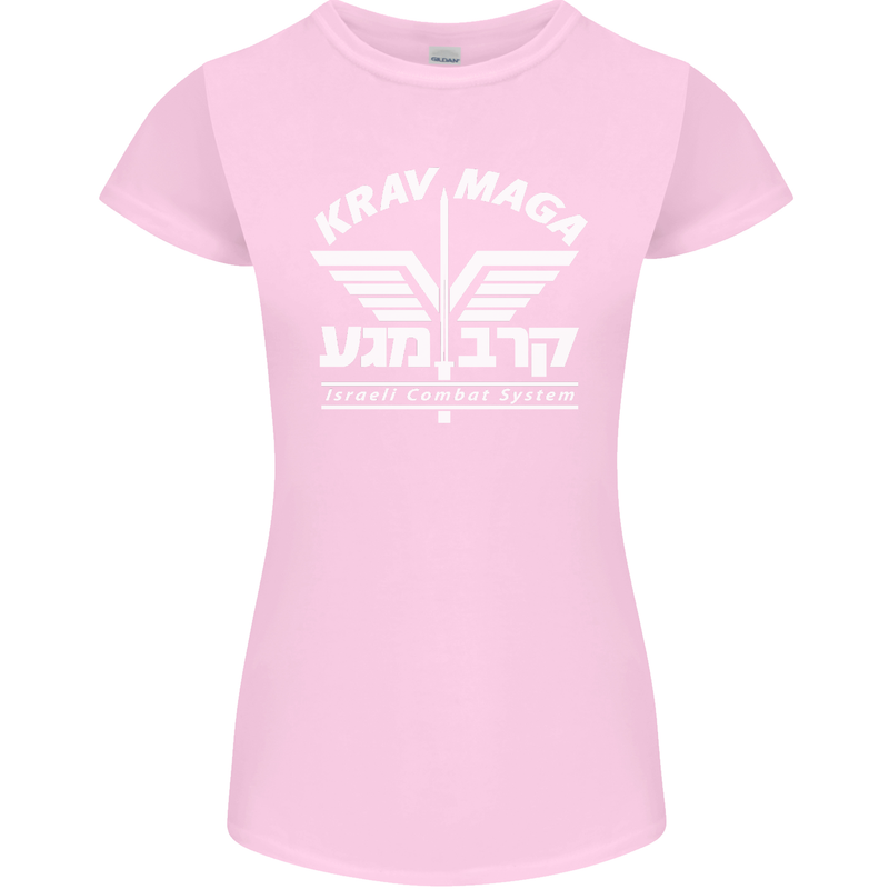 Krav Maga Israeli Defence System MMA Womens Petite Cut T-Shirt Light Pink