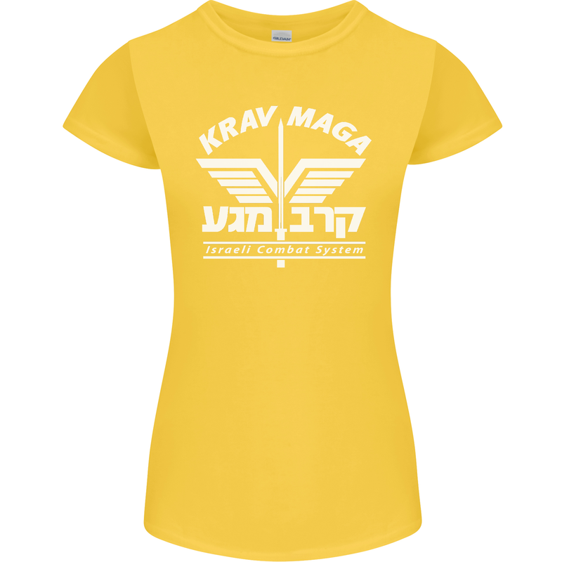 Krav Maga Israeli Defence System MMA Womens Petite Cut T-Shirt Yellow