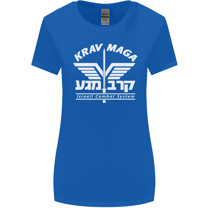 Krav Maga Israeli Defence System MMA Womens Wider Cut T-Shirt Royal Blue