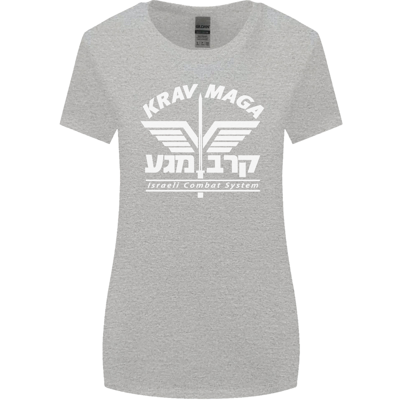 Krav Maga Israeli Defence System MMA Womens Wider Cut T-Shirt Sports Grey