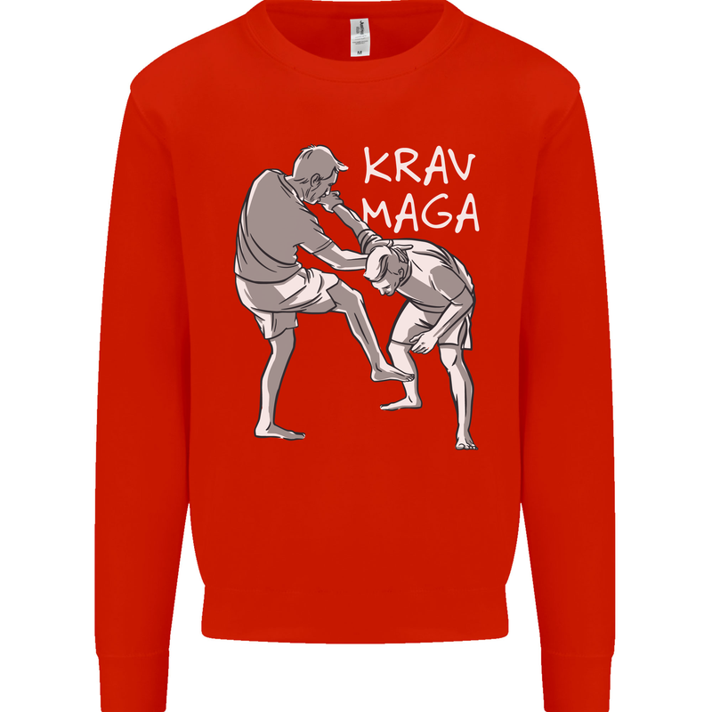Krav Maga Mixed Martial Arts MMA Fighting Kids Sweatshirt Jumper Bright Red