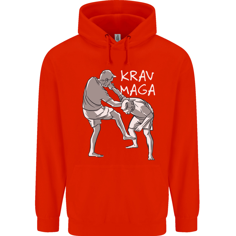 Krav Maga Mixed Martial Arts MMA Fighting Mens 80% Cotton Hoodie Bright Red