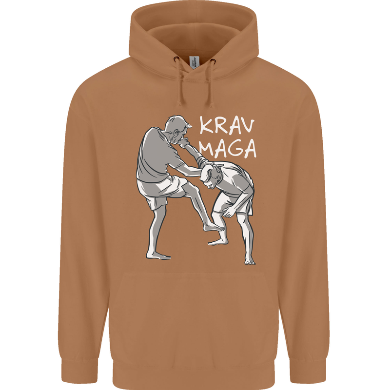 Krav Maga Mixed Martial Arts MMA Fighting Mens 80% Cotton Hoodie Caramel Latte
