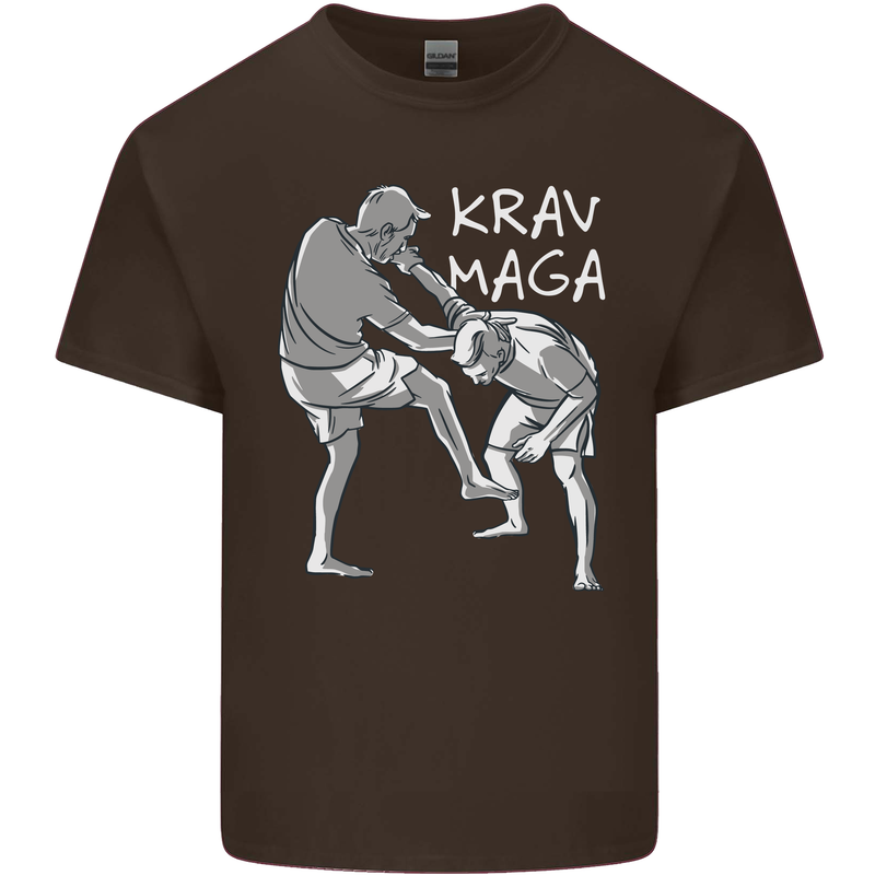 Krav Maga Mixed Martial Arts MMA Fighting Mens Cotton T-Shirt Tee Top Dark Chocolate