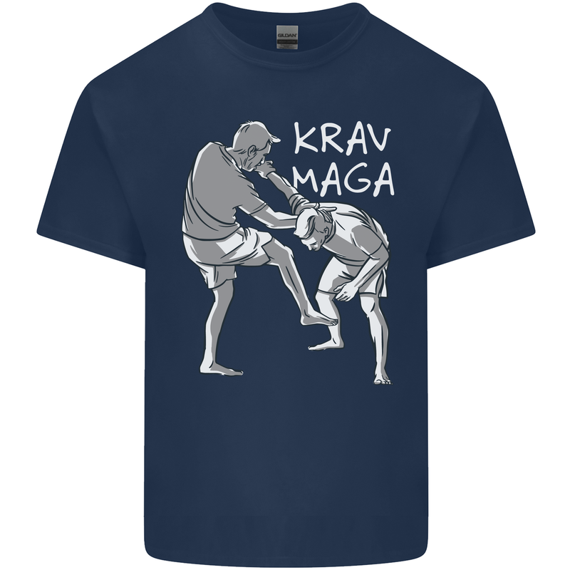 Krav Maga Mixed Martial Arts MMA Fighting Mens Cotton T-Shirt Tee Top Navy Blue