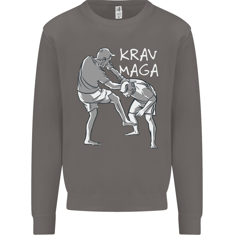 Krav Maga Mixed Martial Arts MMA Fighting Mens Sweatshirt Jumper Charcoal