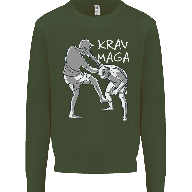 Krav Maga Mixed Martial Arts MMA Fighting Mens Sweatshirt Jumper Forest Green