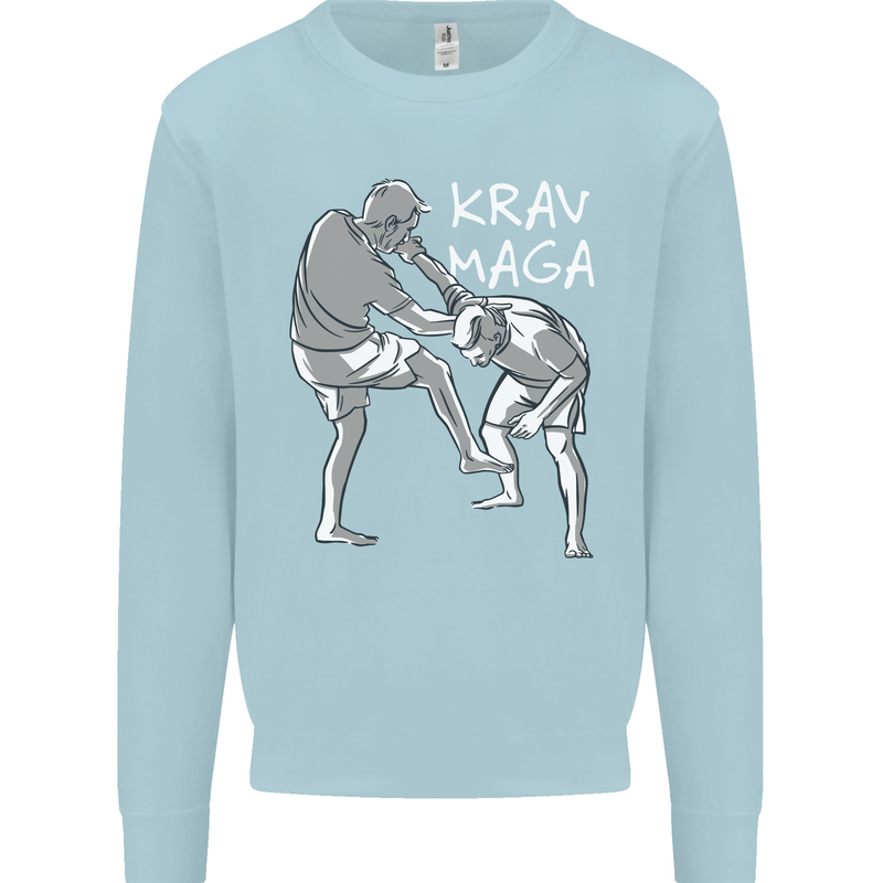Krav Maga Mixed Martial Arts MMA Fighting Mens Sweatshirt Jumper Light Blue