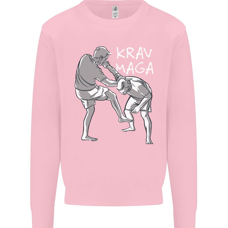 Krav Maga Mixed Martial Arts MMA Fighting Mens Sweatshirt Jumper Light Pink