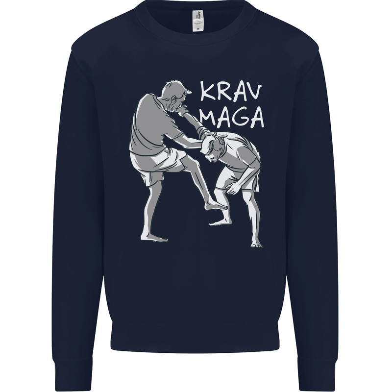 Krav Maga Mixed Martial Arts MMA Fighting Mens Sweatshirt Jumper Navy Blue