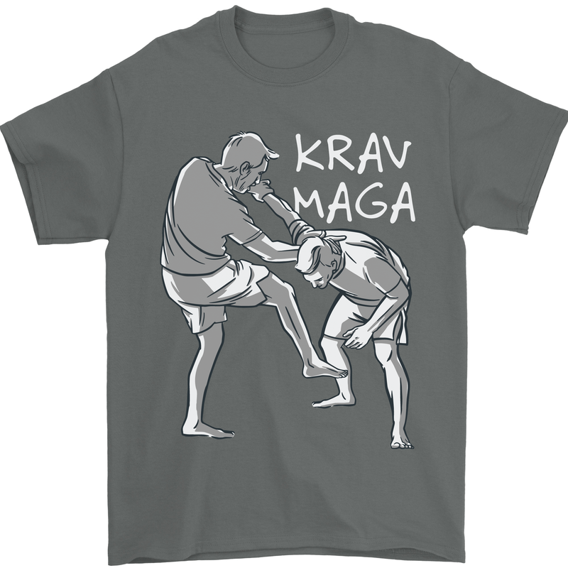 Krav Maga Mixed Martial Arts MMA Fighting Mens T-Shirt Cotton Gildan Charcoal