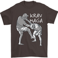 Krav Maga Mixed Martial Arts MMA Fighting Mens T-Shirt Cotton Gildan Dark Chocolate