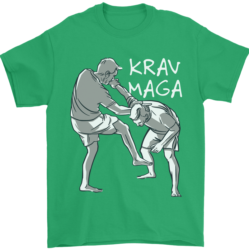 Krav Maga Mixed Martial Arts MMA Fighting Mens T-Shirt Cotton Gildan Irish Green