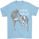 Krav Maga Mixed Martial Arts MMA Fighting Mens T-Shirt Cotton Gildan Light Blue