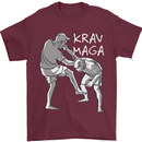 Krav Maga Mixed Martial Arts MMA Fighting Mens T-Shirt Cotton Gildan Maroon