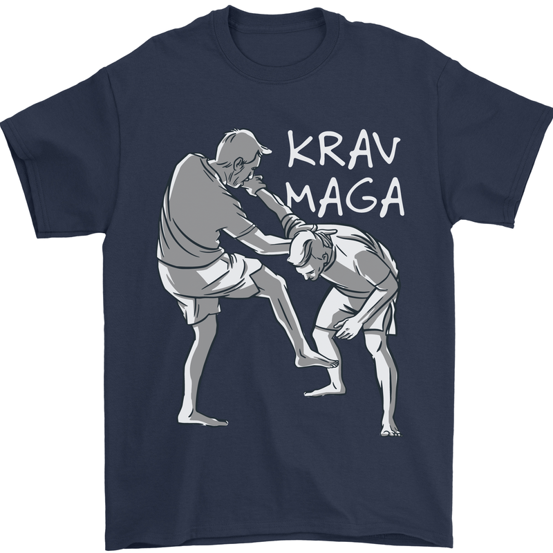 Krav Maga Mixed Martial Arts MMA Fighting Mens T-Shirt Cotton Gildan Navy Blue