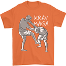 Krav Maga Mixed Martial Arts MMA Fighting Mens T-Shirt Cotton Gildan Orange