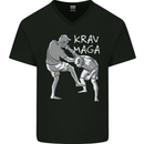 Krav Maga Mixed Martial Arts MMA Fighting Mens V-Neck Cotton T-Shirt Black
