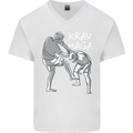 Krav Maga Mixed Martial Arts MMA Fighting Mens V-Neck Cotton T-Shirt White