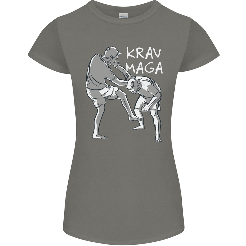 Krav Maga Mixed Martial Arts MMA Fighting Womens Petite Cut T-Shirt Charcoal