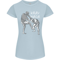 Krav Maga Mixed Martial Arts MMA Fighting Womens Petite Cut T-Shirt Light Blue