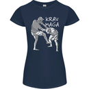 Krav Maga Mixed Martial Arts MMA Fighting Womens Petite Cut T-Shirt Navy Blue