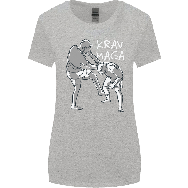 Krav Maga Mixed Martial Arts MMA Fighting Womens Wider Cut T-Shirt Sports Grey
