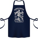Kung Fu Fighter Mixed Martial Arts MMA Cotton Apron 100% Organic Navy Blue
