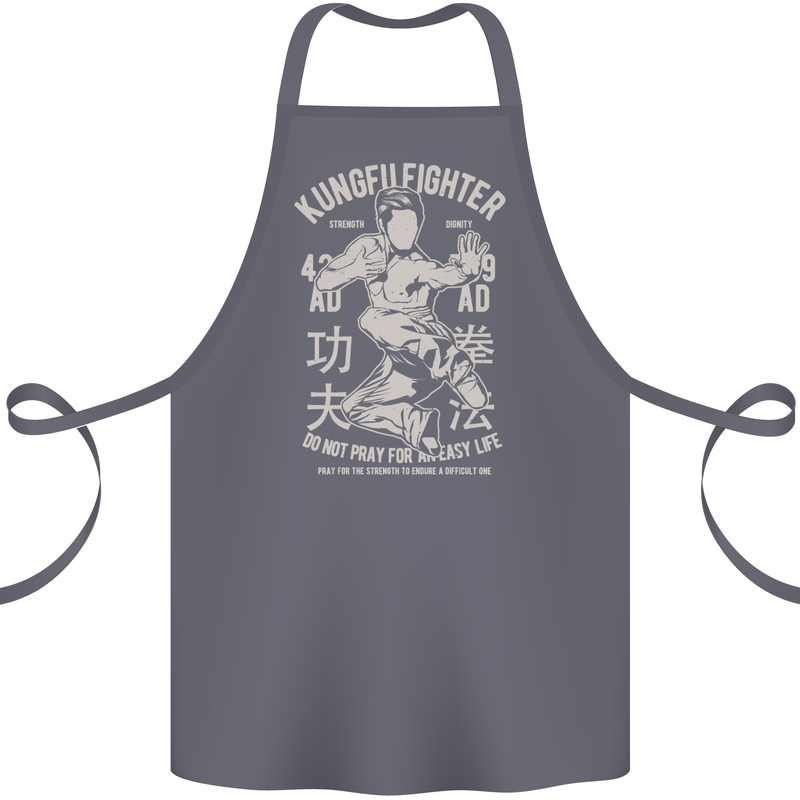 Kung Fu Fighter Mixed Martial Arts MMA Cotton Apron 100% Organic Steel