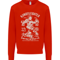 Kung Fu Fighter Mixed Martial Arts MMA Kids Sweatshirt Jumper Bright Red