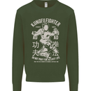 Kung Fu Fighter Mixed Martial Arts MMA Kids Sweatshirt Jumper Forest Green