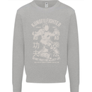 Kung Fu Fighter Mixed Martial Arts MMA Kids Sweatshirt Jumper Sports Grey