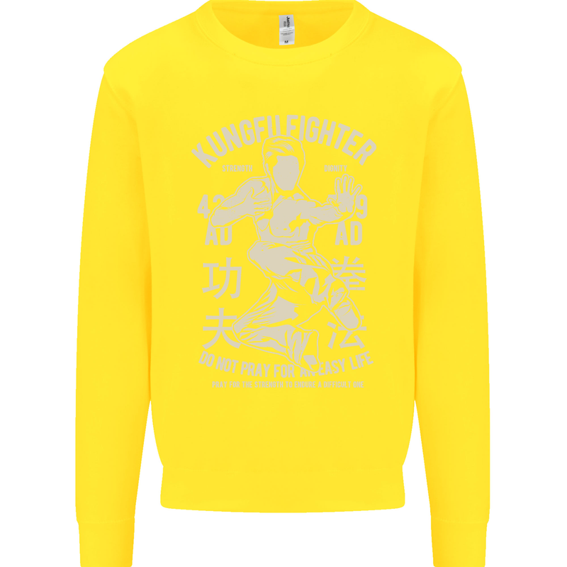 Kung Fu Fighter Mixed Martial Arts MMA Kids Sweatshirt Jumper Yellow