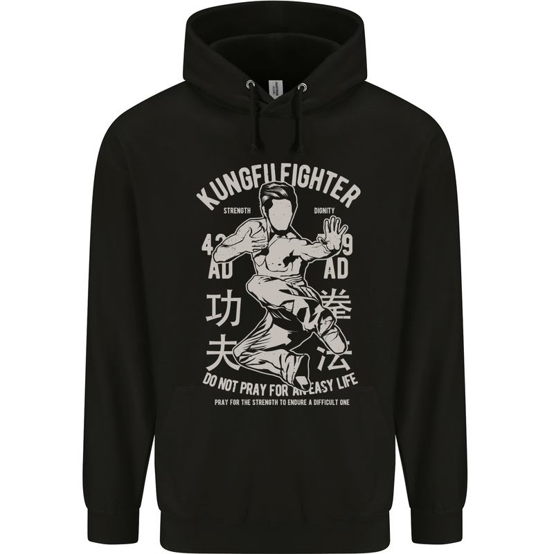 Kung Fu Fighter Mixed Martial Arts MMA Mens 80% Cotton Hoodie Black