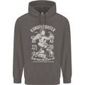 Kung Fu Fighter Mixed Martial Arts MMA Mens 80% Cotton Hoodie Charcoal