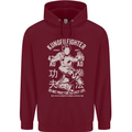Kung Fu Fighter Mixed Martial Arts MMA Mens 80% Cotton Hoodie Maroon